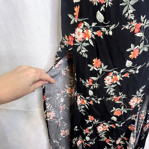 Ambiance Floral Flutter‎ Sleeve Maxi Dress Split Skirt Size Small - Picture 9 of 13
